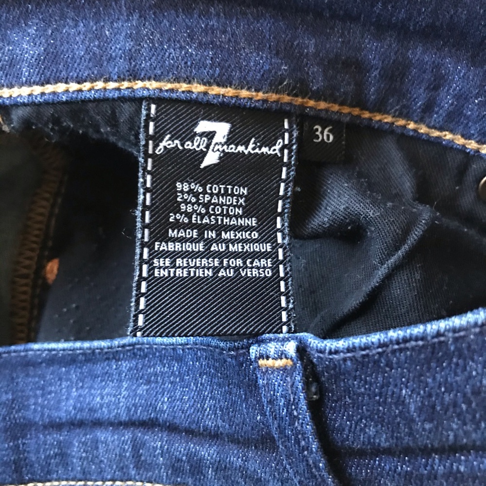 7 For‎ All Mankind The Straight Leg Jeans Dark Wash - Picture 6 of 7